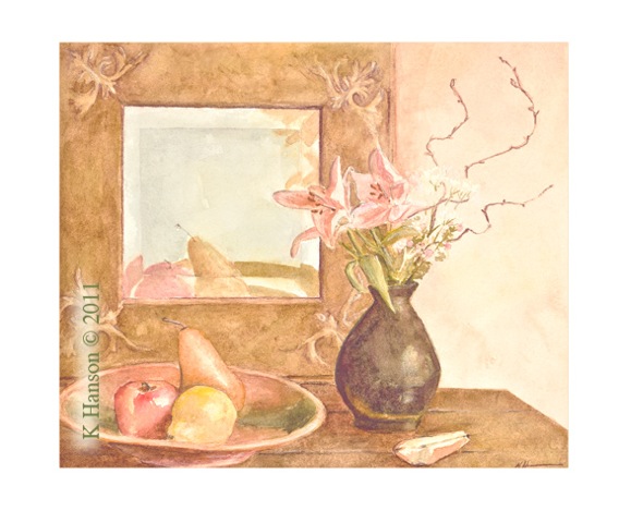 Art print of a still life watercolor painting by Kate Hanson.